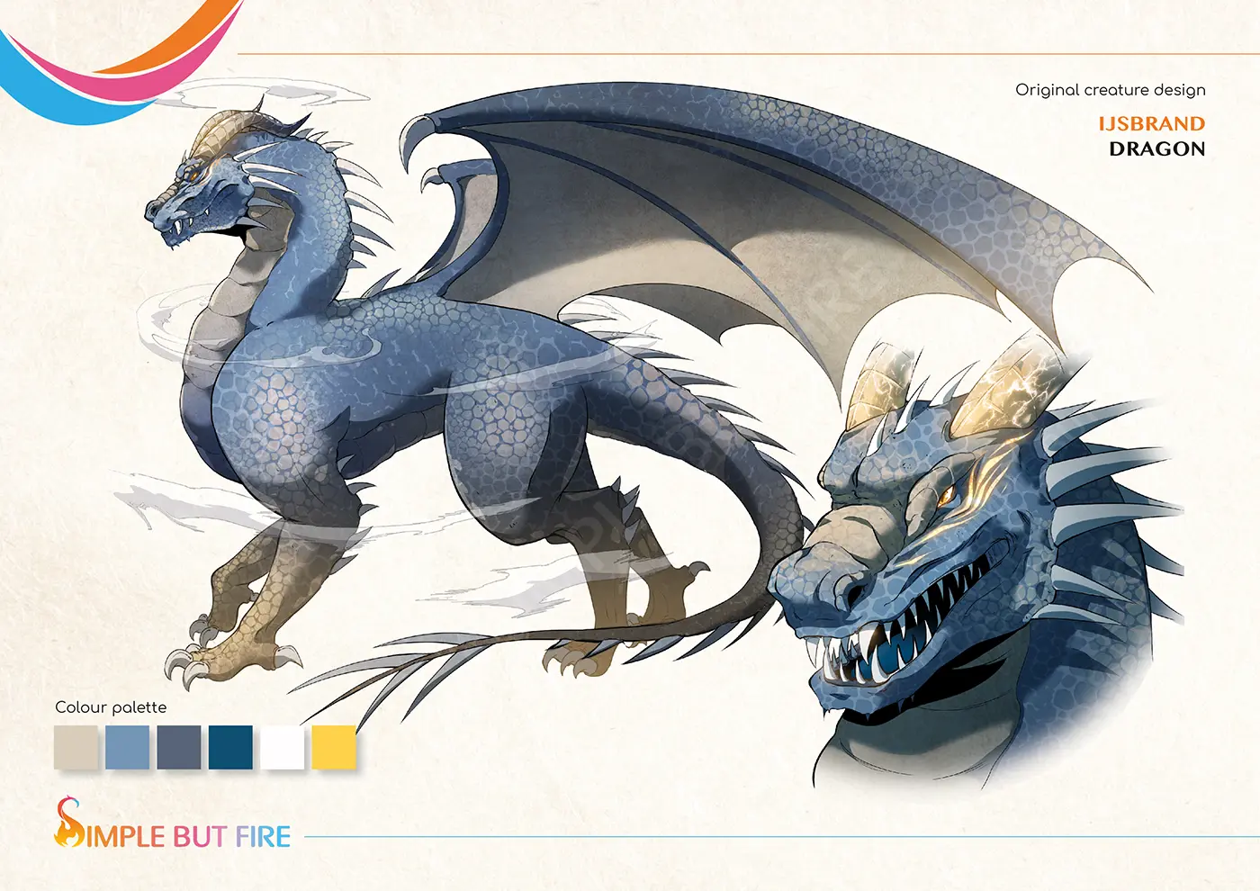 Simple but Fire creature design ice dragon Simple but Fire creature design ice dragon
