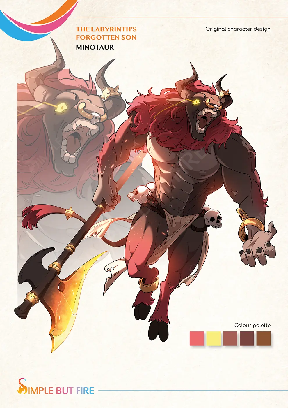 Simple but Fire character design minotaur Simple but Fire character design minotaur